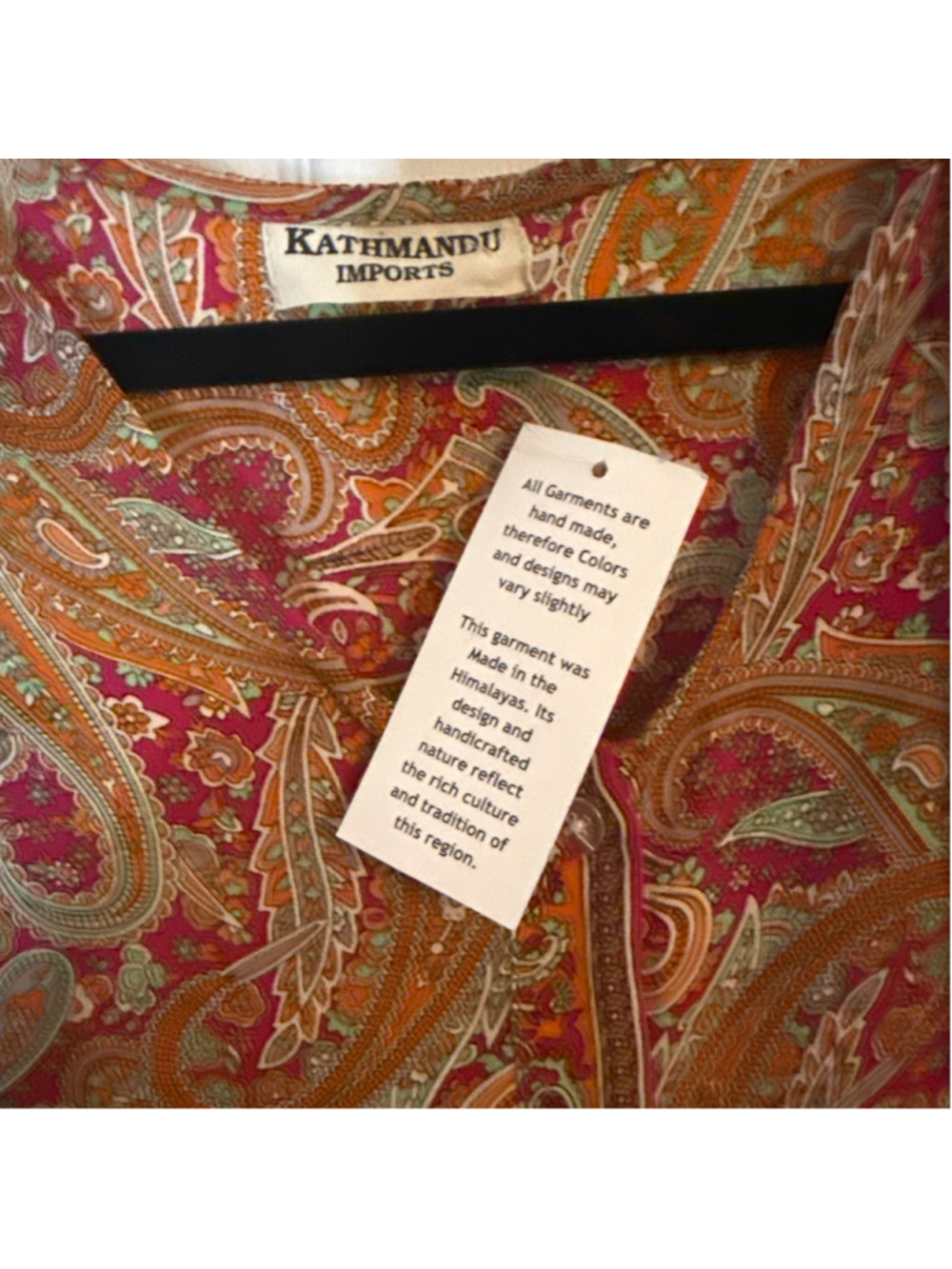 Kathmandu Imports Paisley Tunic, Pink and Orange - Picture 4 of 5